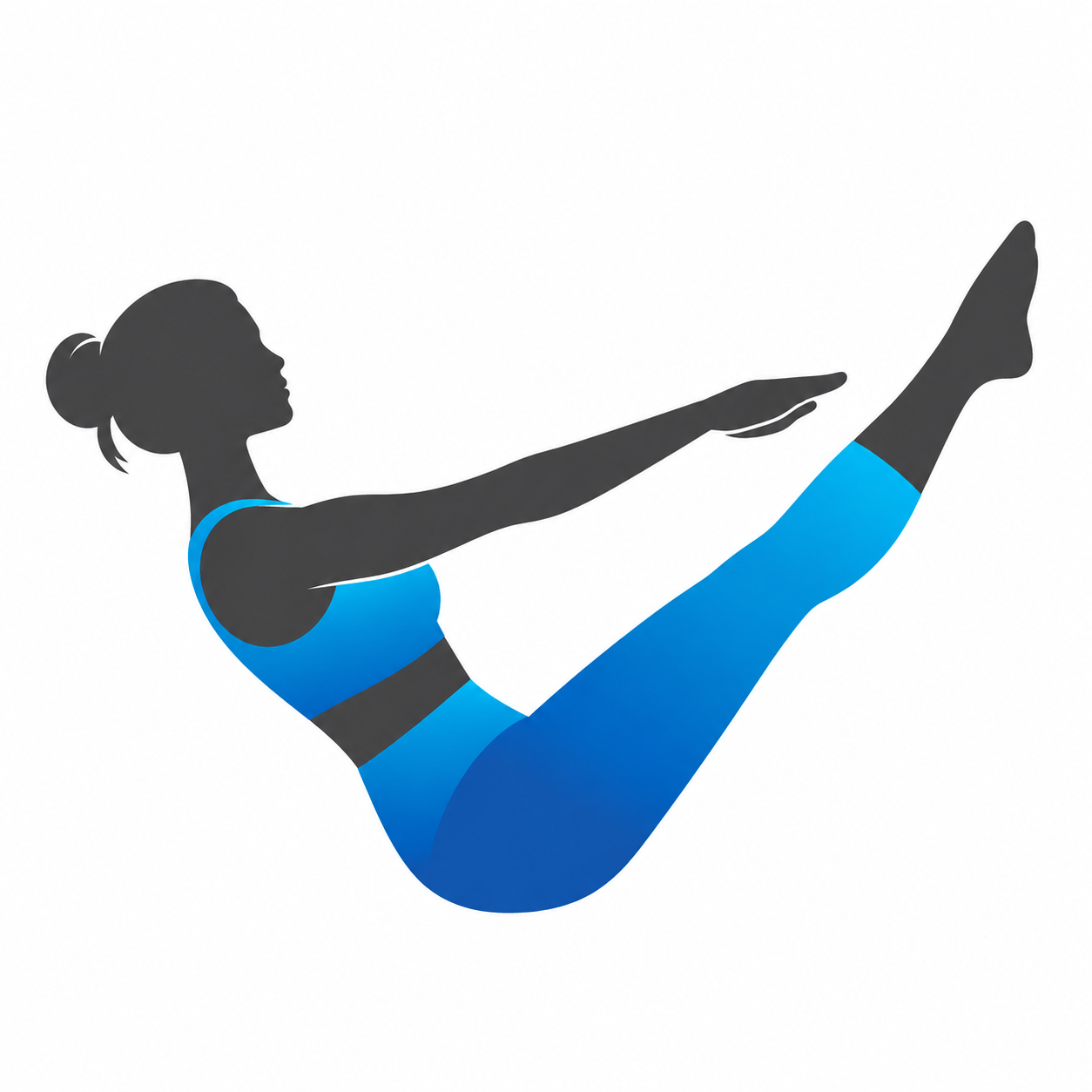Pilates-Boat-Pose als Fitness-Icon